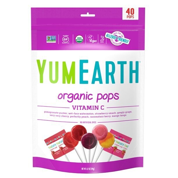 Yum Earth Organic Pops Vitamin C Vegan Gluten Free