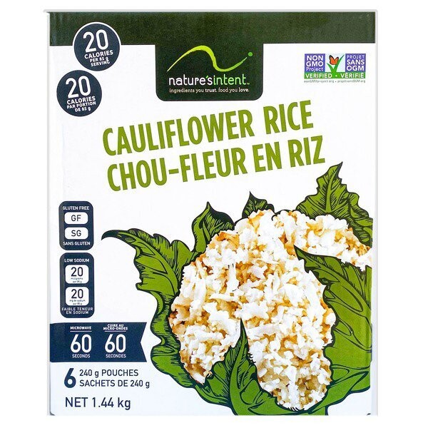 Nature's Intent Cauliflower Rice A Low Carb Rice Substitute 6 Pouches