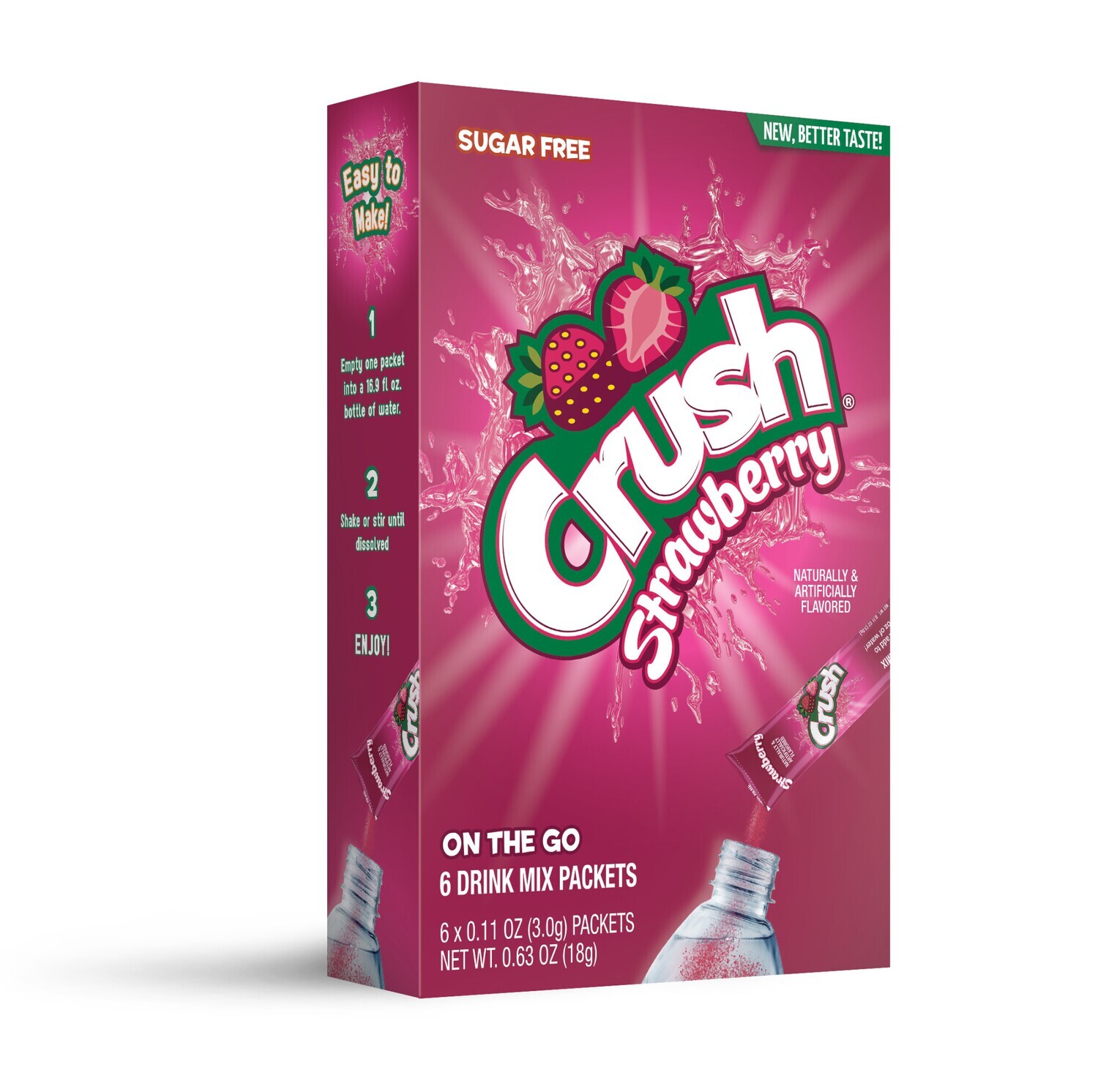 Crush Strawberry Sugar Free On the Go Drink Mix