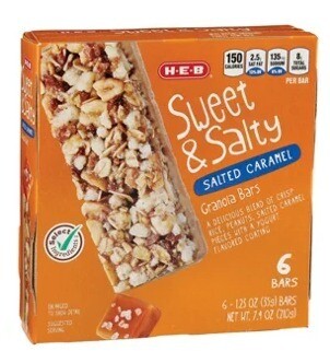HEB Sweet and Salty Salted Caramel Granola Bars