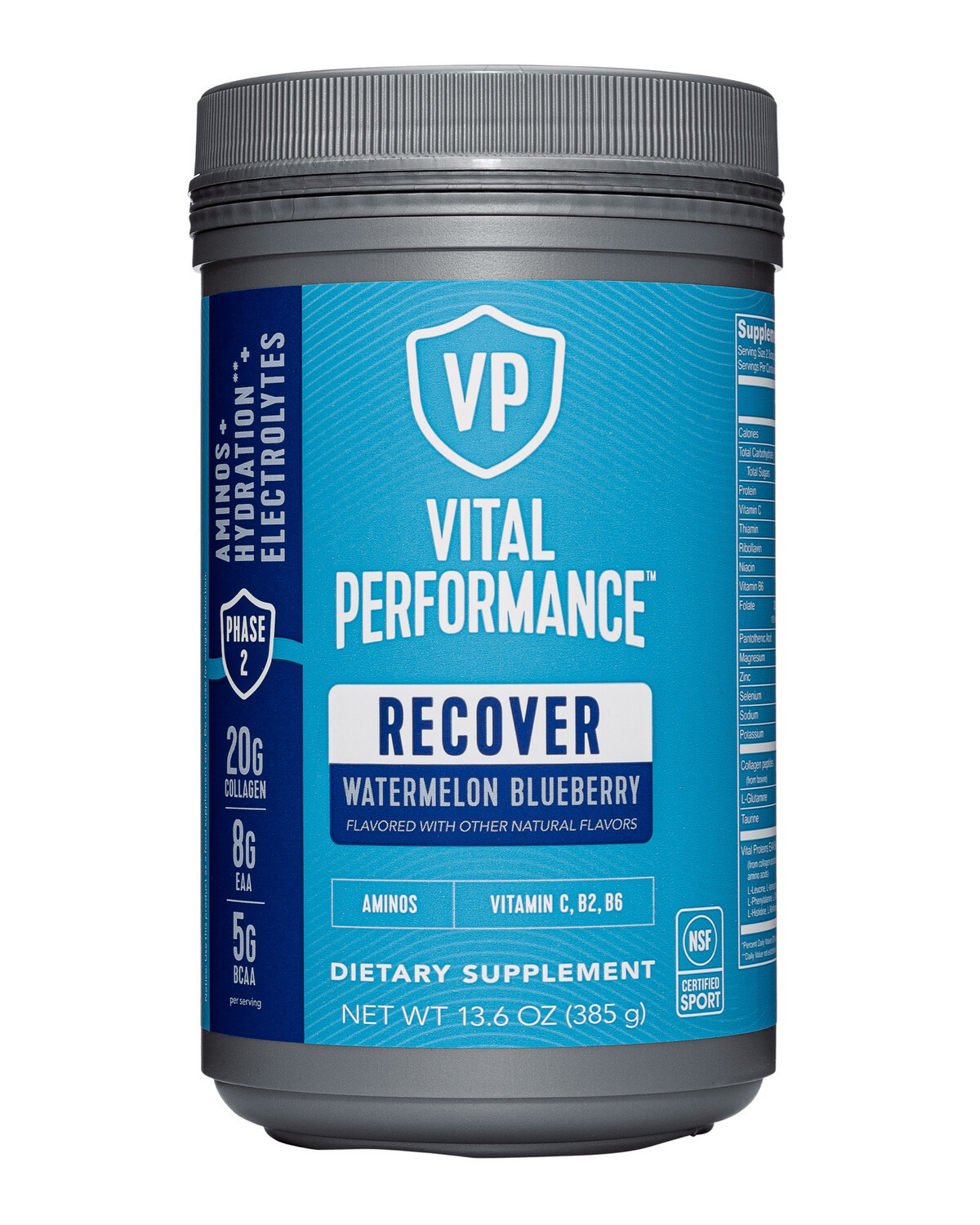Vital Performance Recover Watermelon Blueberry Aminos, Hydration + Electrolytes 