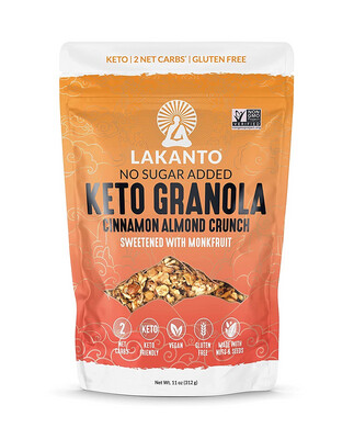 Lakanto No Sugar Added Granola Cinnamon Almond Crunch Sweetened With Monk Fruit