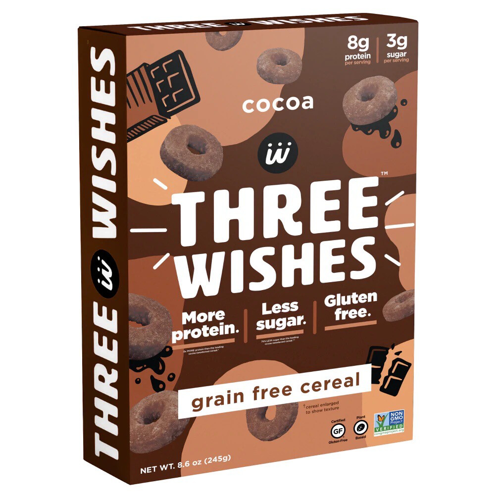 Three Wishes Cocoa Grain Free Cereal 8g Protein 