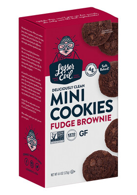 Lesser Evil Keto Mini Cookies Fudge Brownie Gluten Free