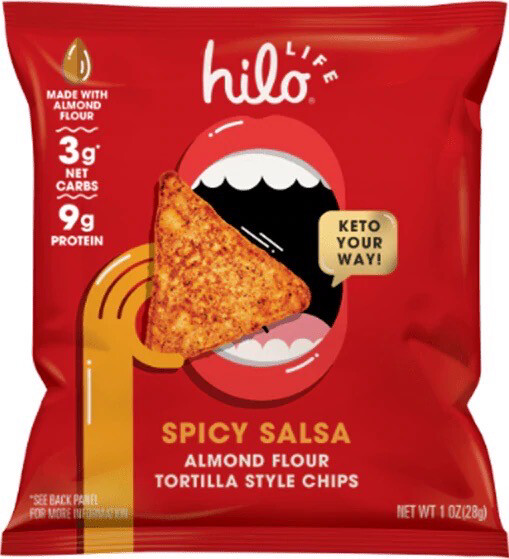 Hilo Life Keto Almond Flour Tortilla Chips Spicy Salsa