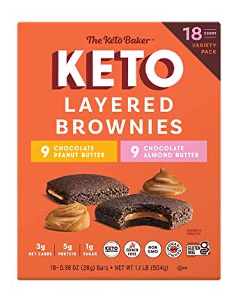 The Keto Baker Layered Brownies 18 Pack