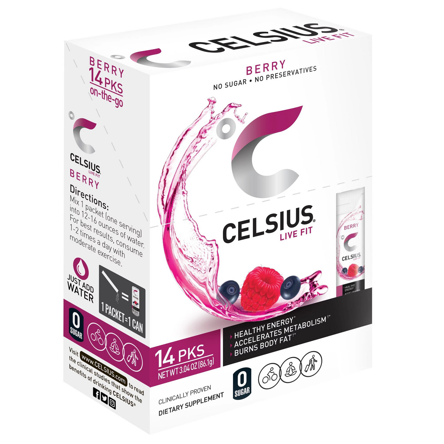 Celsius Live Fit MIxed Berry No Sugar 14 Pack