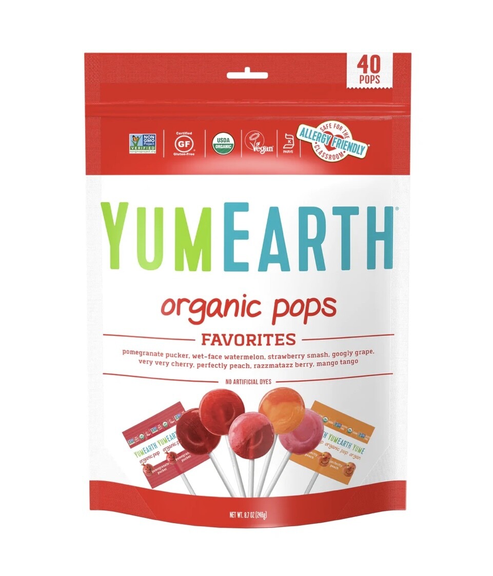 Yum Earth Organic Pops Favorites Vegan Gluten Free