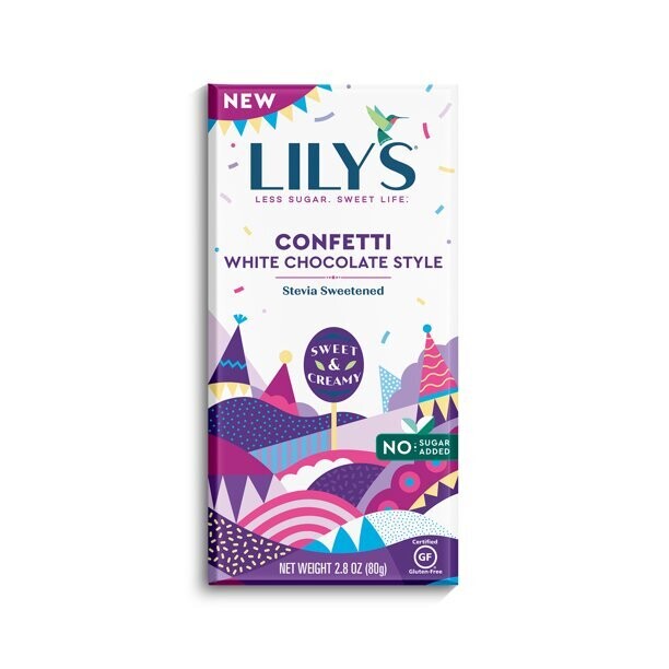 Lily’s Confetti White Chocolate Style Stevia Sweetened No Sugar Added