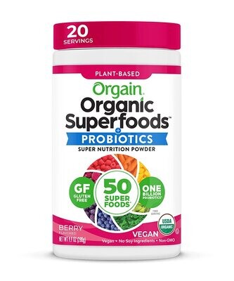 Orgain Organic Superfoods and One Billion Probiotics Gluten Free Berry Flavored