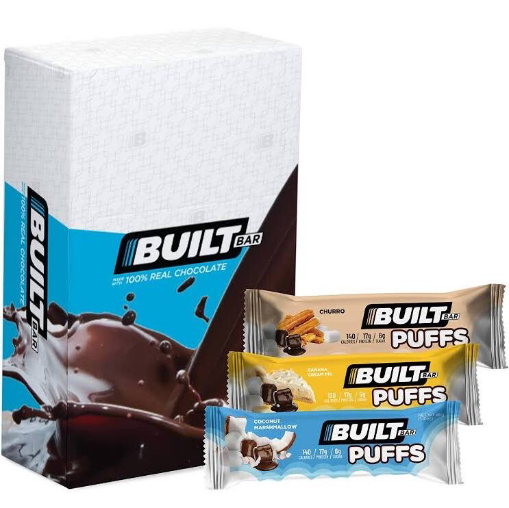 Built Bar Protein Puffs 100% Real Chocolate Variety Box