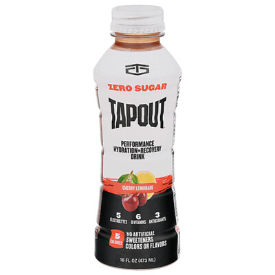 Tapout Zero Sugar Performance Hydration + Recovery Drink Cherry Lemonade
