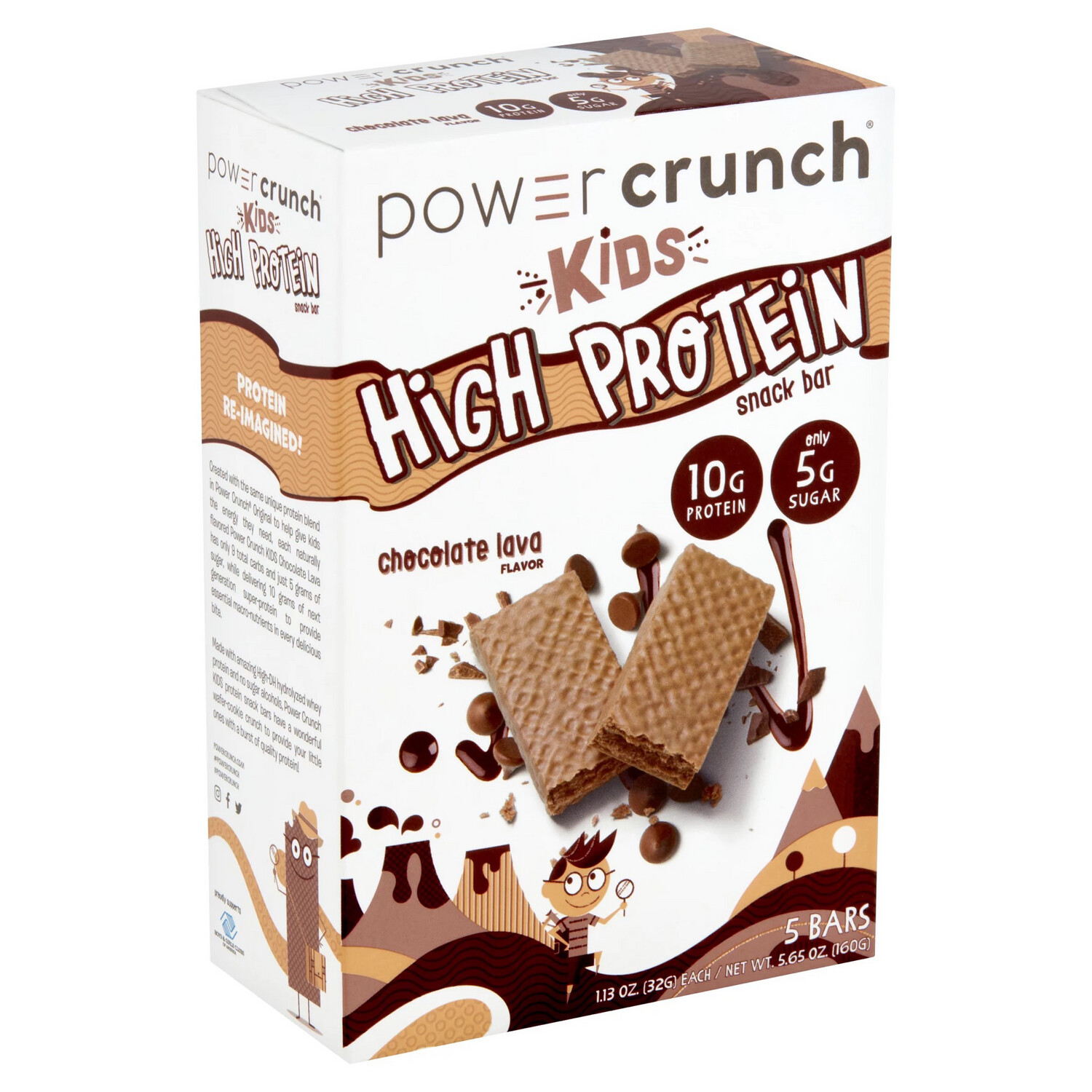 Power Crunch Kids High Protein Chocolate Lava Bars 5 Pack 