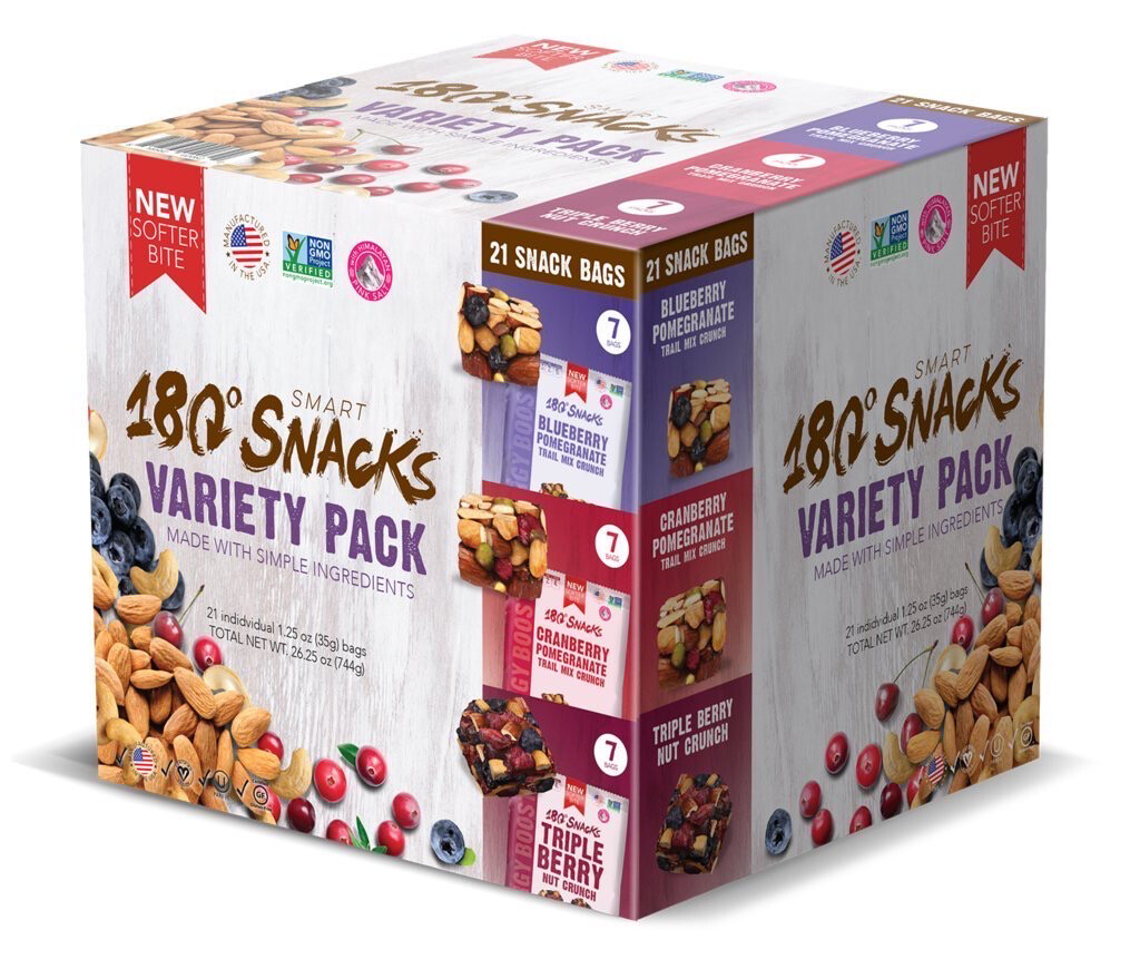 180 Snacks Variety Pack Blueberry Pomegranate, Cranberry Pomegranate And Triple Berry Nut Crunch 21 Pack
