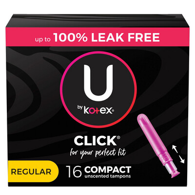 U By Kotex 16 Compact Regular Tampons