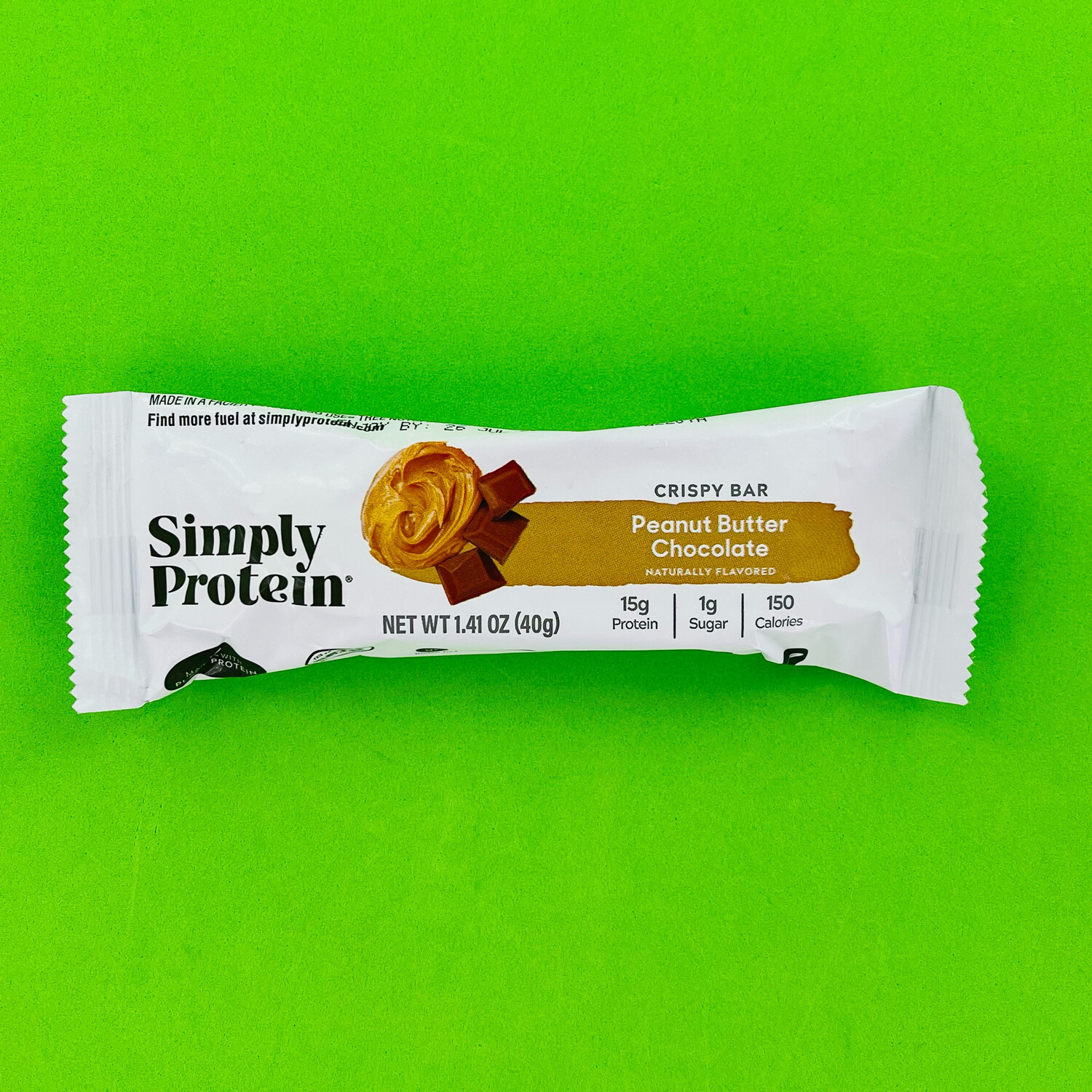 Simply Protein Crispy Bar Peanut BUtter Chocolate 15g  Pro Plant Based 