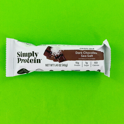 Simply Protein Crispy Bar Dark Chocolate Sea Salt 15g Pro Plant Based 