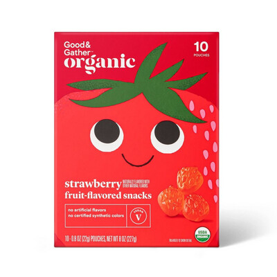 Good & Gather Organic Strawberry Fruit Flavored Gummies Vegan 10 Pack