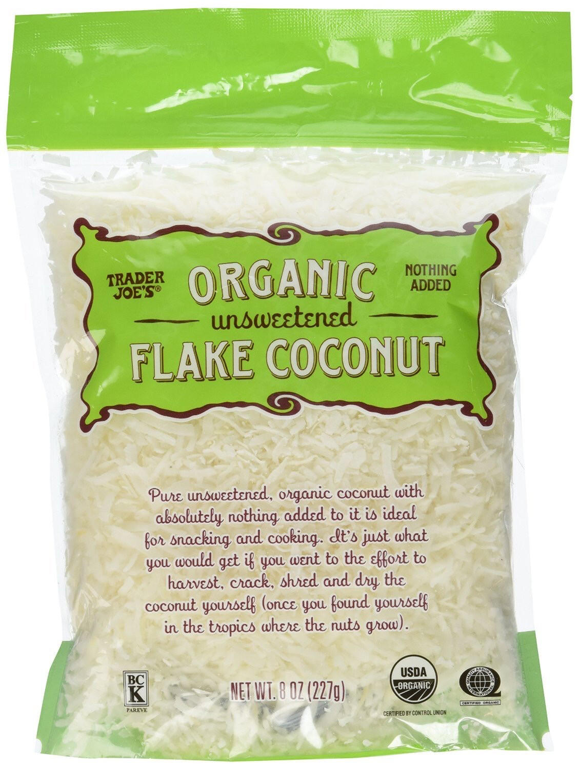 Trader Joe’s Organic Unsweetened Coconut Flakes 8 Oz