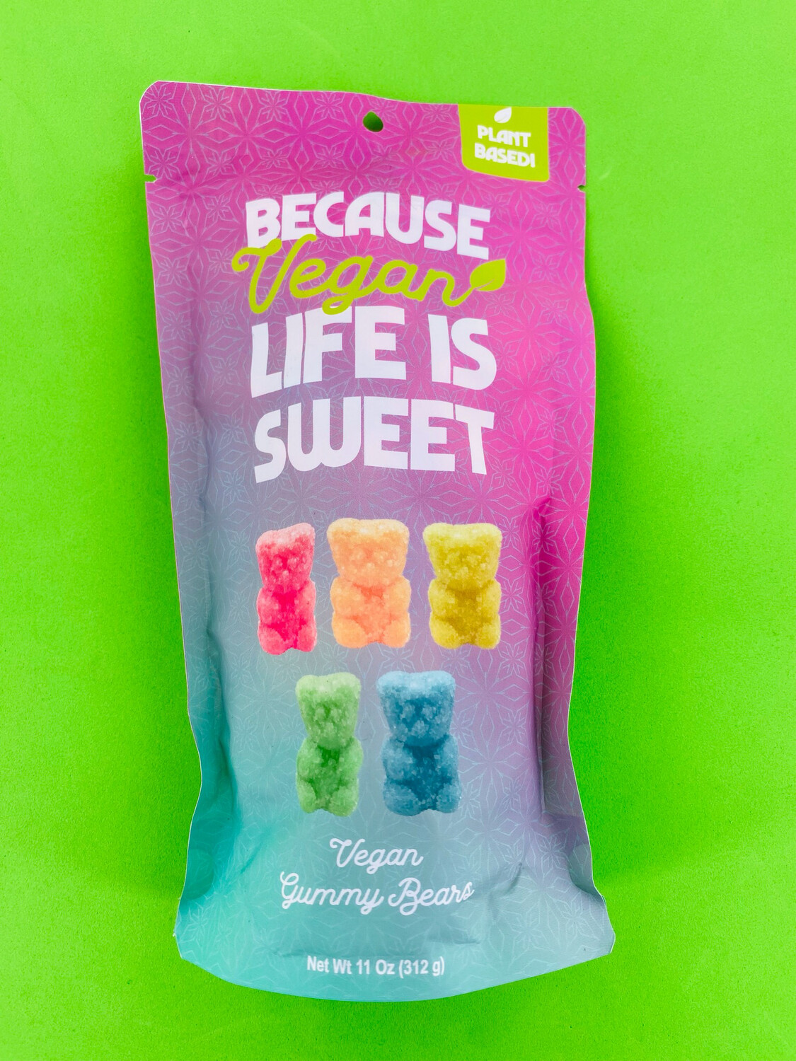 Because Vegan Life Is Sweet Vegan Gummy Bears 11 Oz