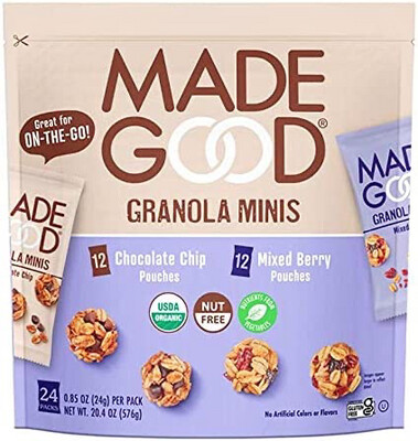 Made Good Organic Granola Minis 24 pack Chocolate Chip and Mixed Berry 