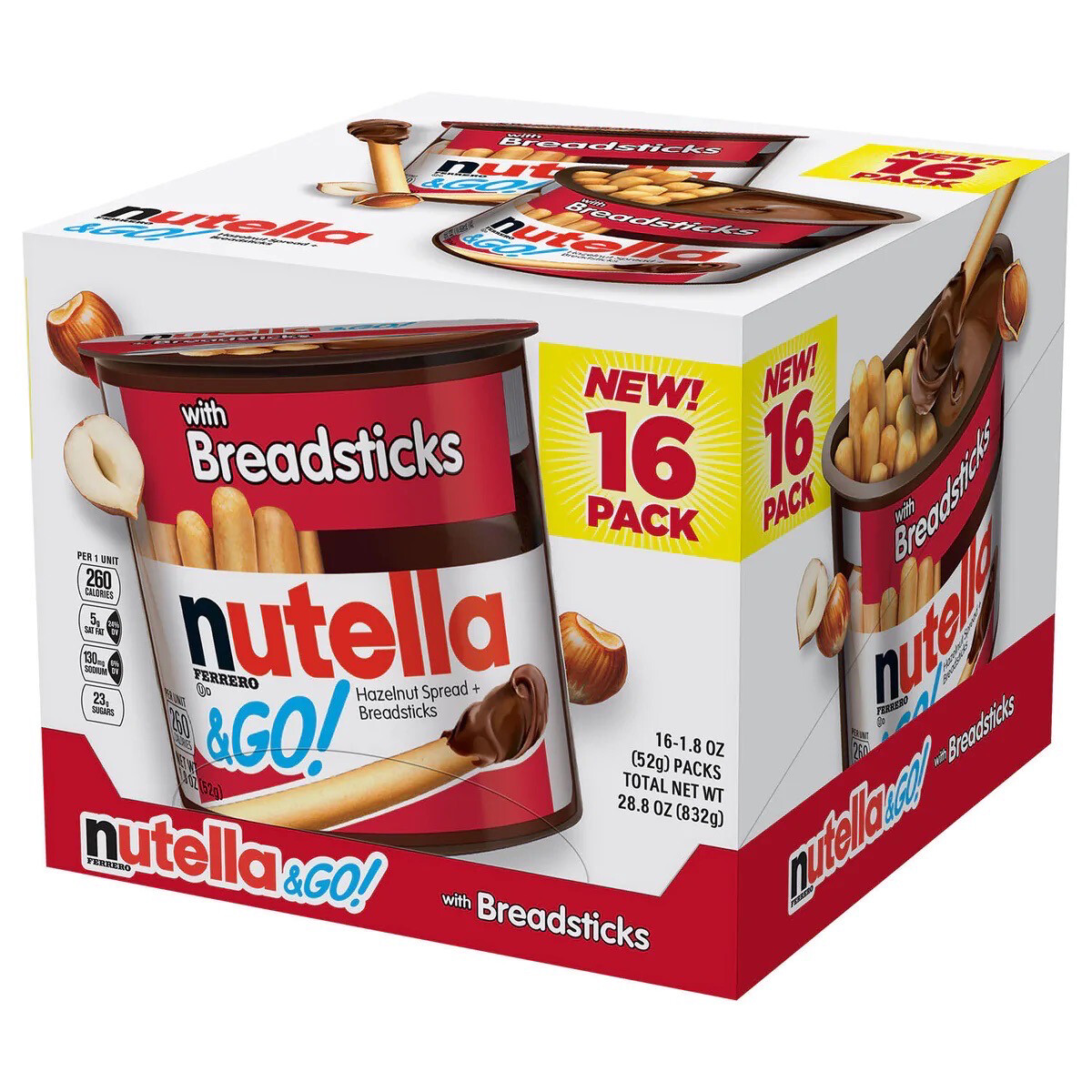 Nutella and Go with Breadsticks Hazelnut Spread