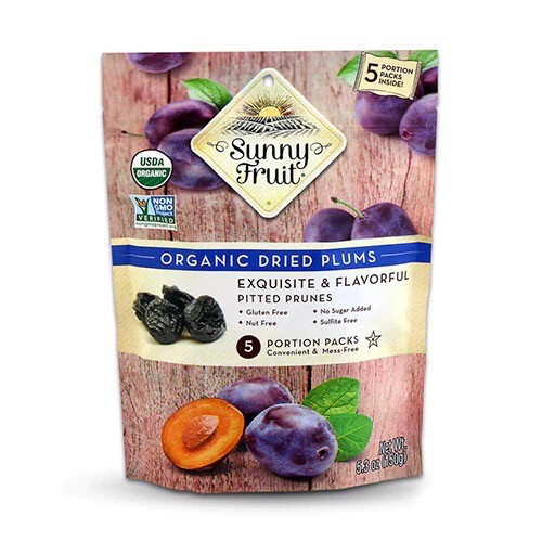 Sunny Fruit Organic Dried Plums Exquisite and Flavorful 5 Portion Packs