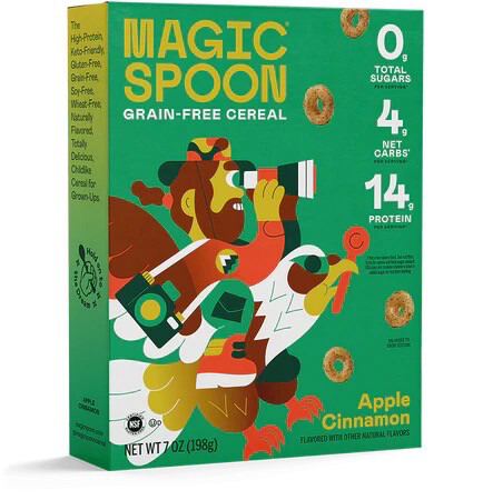 Magic Spoon Grain Free Cereal Apple Cinnamon 14g Pro Zero Sugar