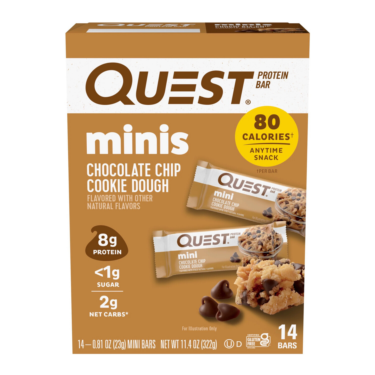 Quest MINIS Chocolate Chip Cookie Dough Protein Bars 14 pack 
