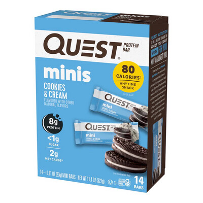 Quest MINIS Cookies n Cream Protein Bars 14 pack 
