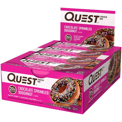Quest Chocolate Sprinkled Doughnut Protein Bar 12 pack 