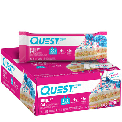 Quest Chocolate Birthday Cake Protein Bar 12 pack