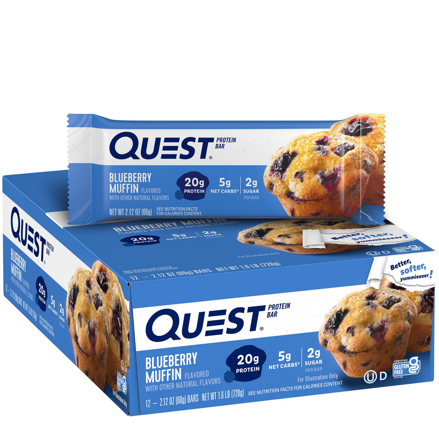 Quest Chocolate Blueberry Muffin Protein Bar 12 pack