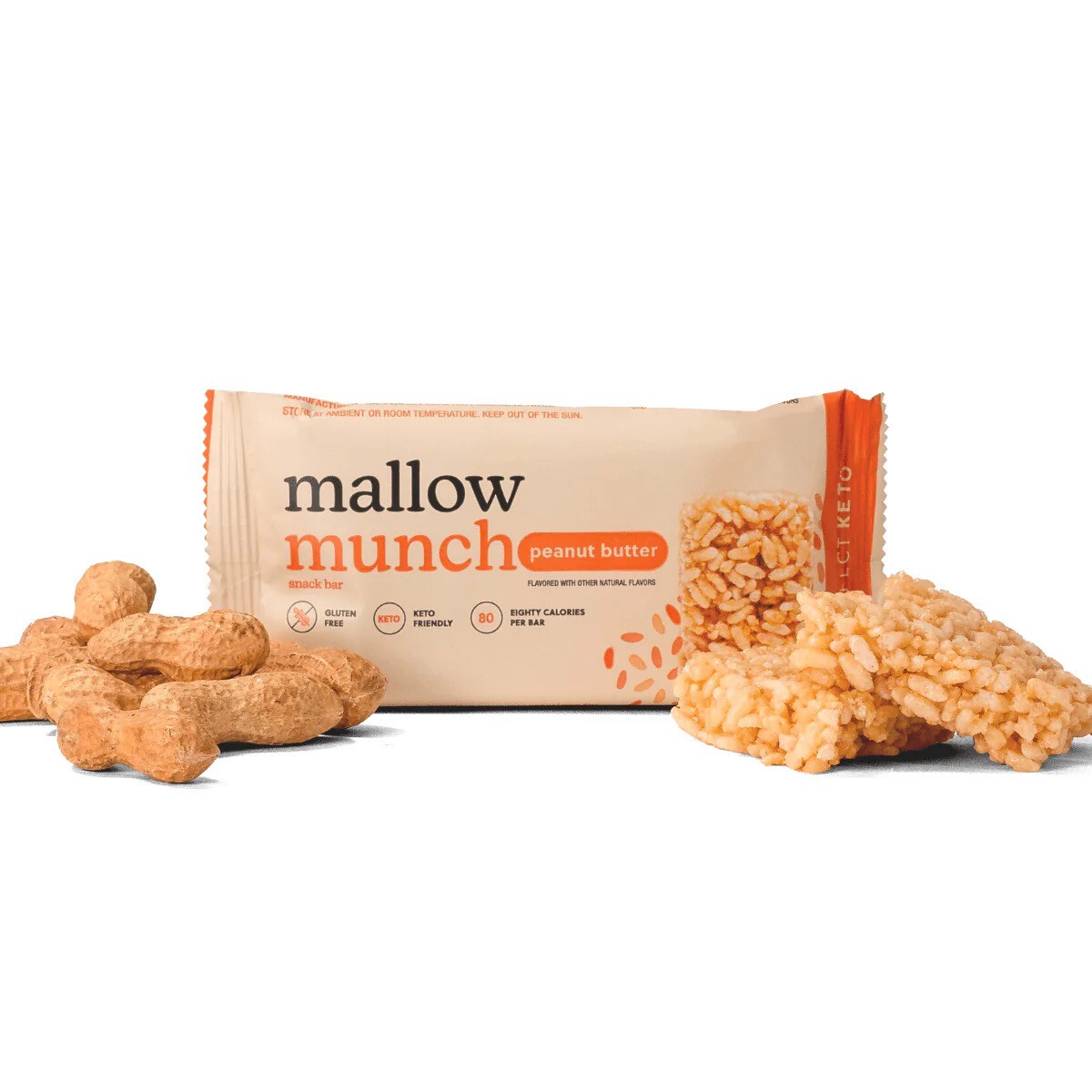 Mallowmunch Peanut Butter Snack Bar Keto 9g Pro 
