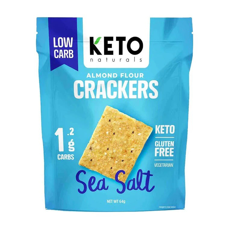 Keto Naturals Almond Flour Crackers Sea Salt Gluten Free