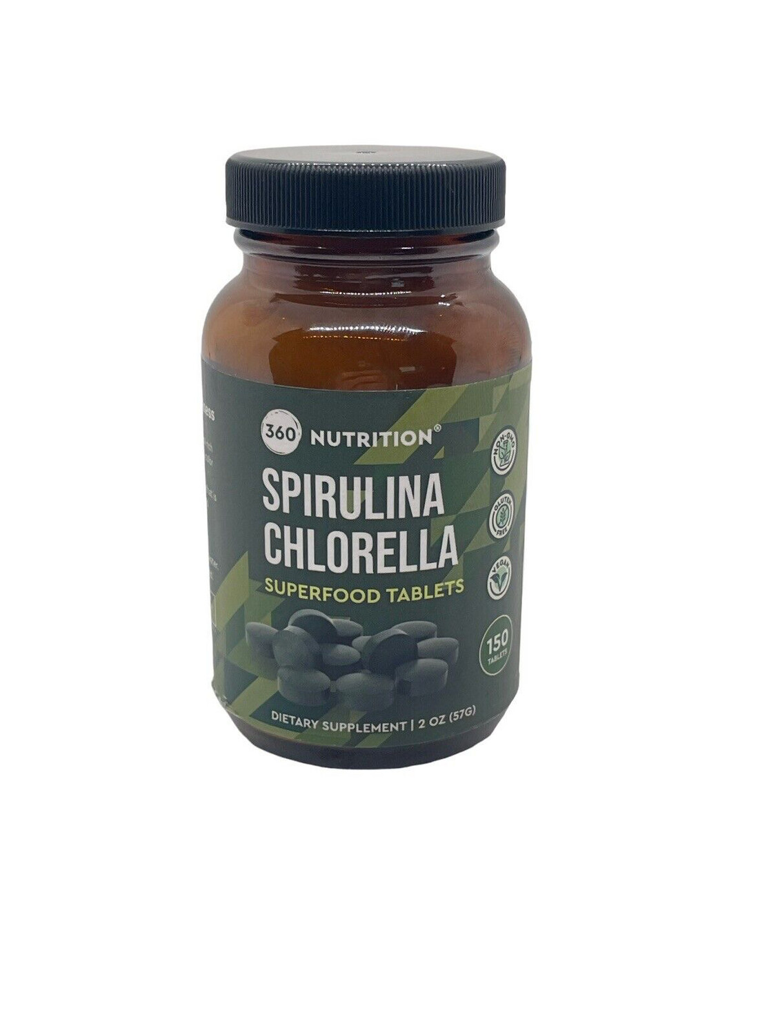 360 Nutrition Spirulina Chlorella Superfood 150 tablets 