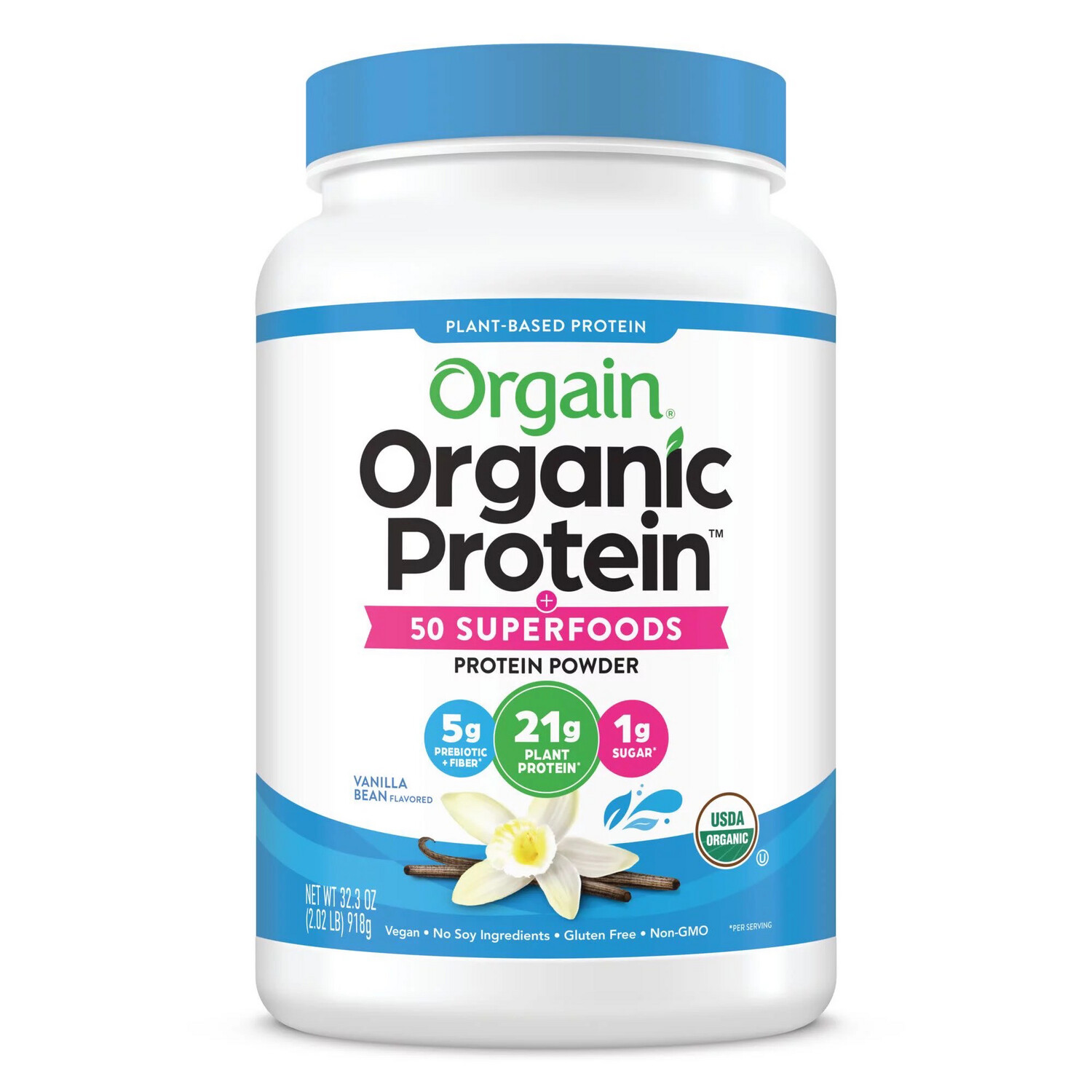 Orgain Organic Plant Based Protein + 50 Superfoods Vanilla 