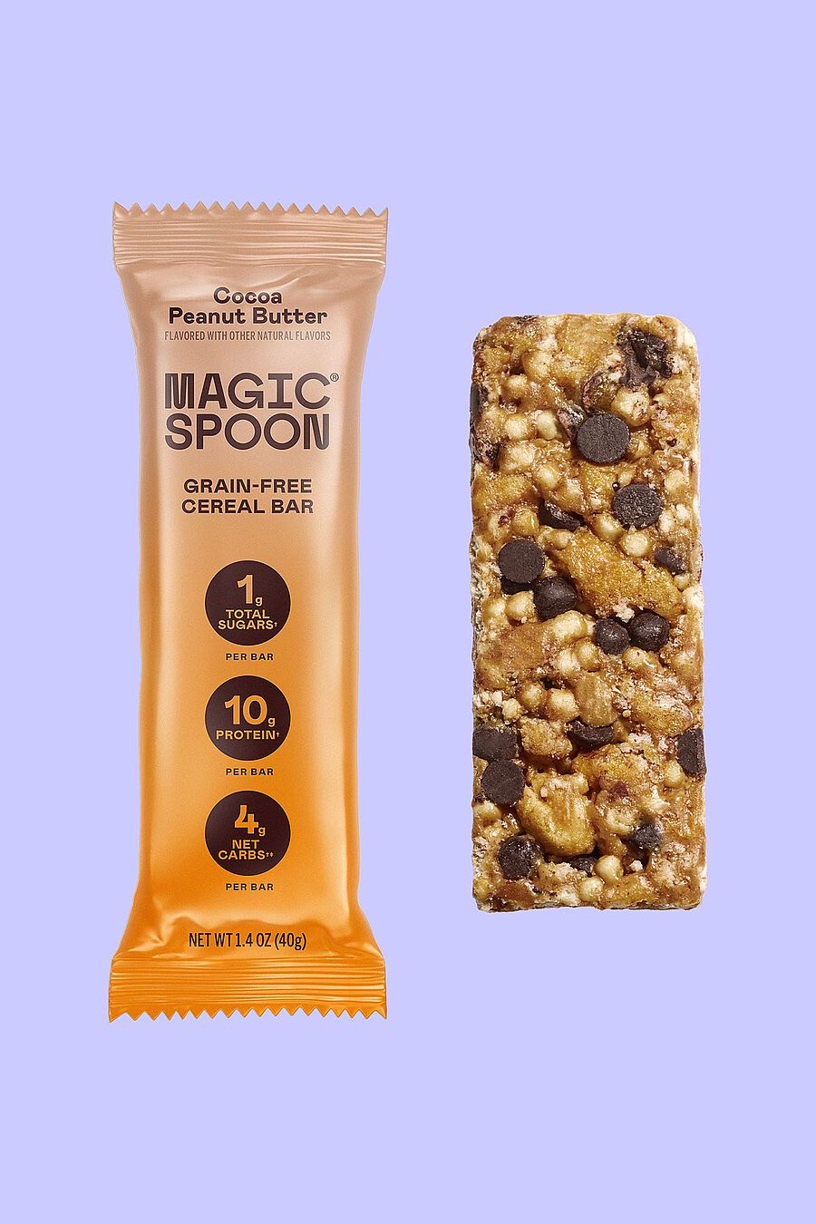 Magic Spoon Grain Cereal Bar Cocoa Peanut Butter 10g Protein 4 pack 