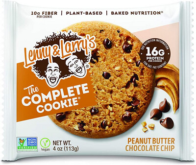 Lenny & Larry’s The Complete Cookie Peanut Butter Chocolate Chip Plant Based 16 g Protein Vegan 