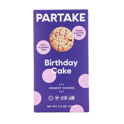 Partake Allergy Friendly Birthday Cake Crunchy Cookies