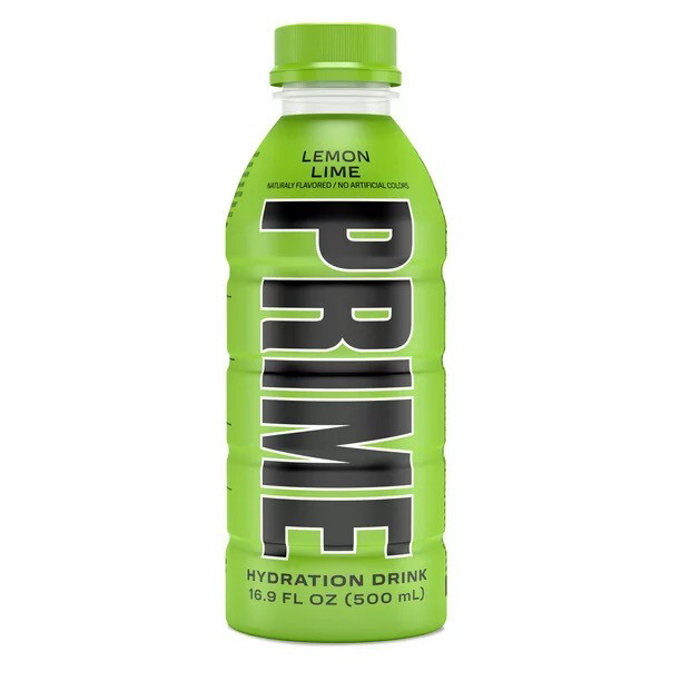 Prime Hydration Drink Lemon Lime 16.9 fl oz  by Logan Paul and KSI
