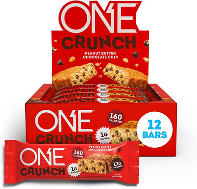 One Protein Bar Crunch Peanut Butter Chocolate Chip 12 g Pro Gluten Free  12 pack 