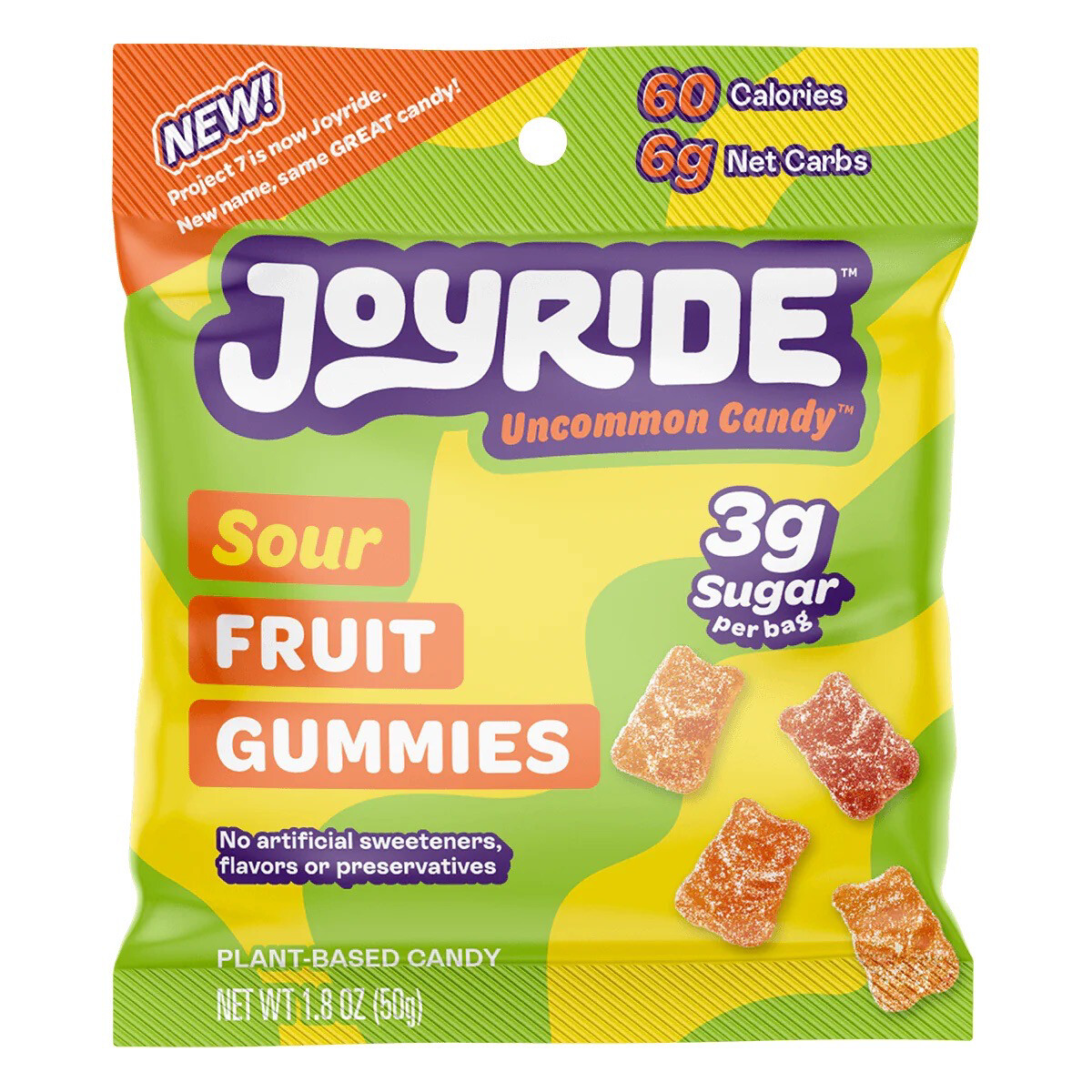 Joyride Sour Fruit Gummies 3g Sugar