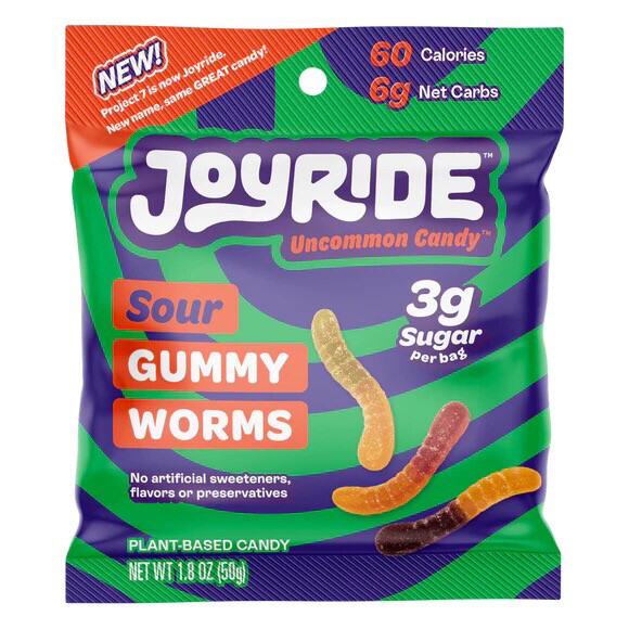 Joyride Sour Gummy Worms 3g Sugar