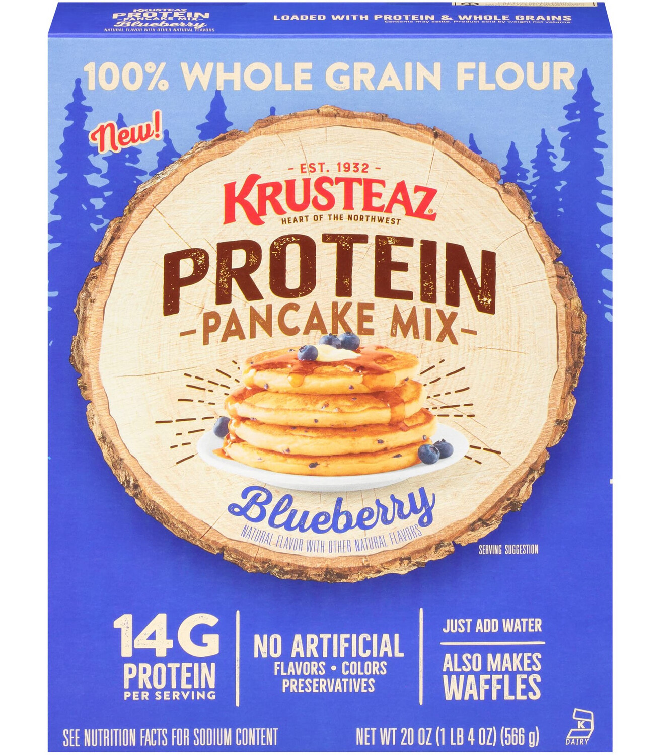 Krusteaz Protein Pancake Mix Blueberry 14g PRO 