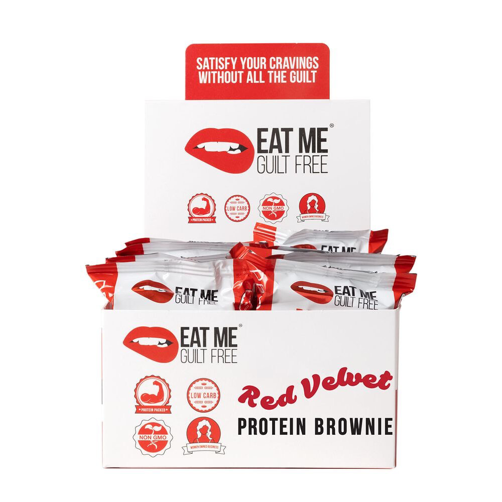 Eat me Guilt Free Red Velvet Protein Brownie 12 pack Box