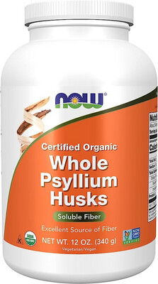 Now Whole Psyllium Husks Soluble Fiber 12 oz
