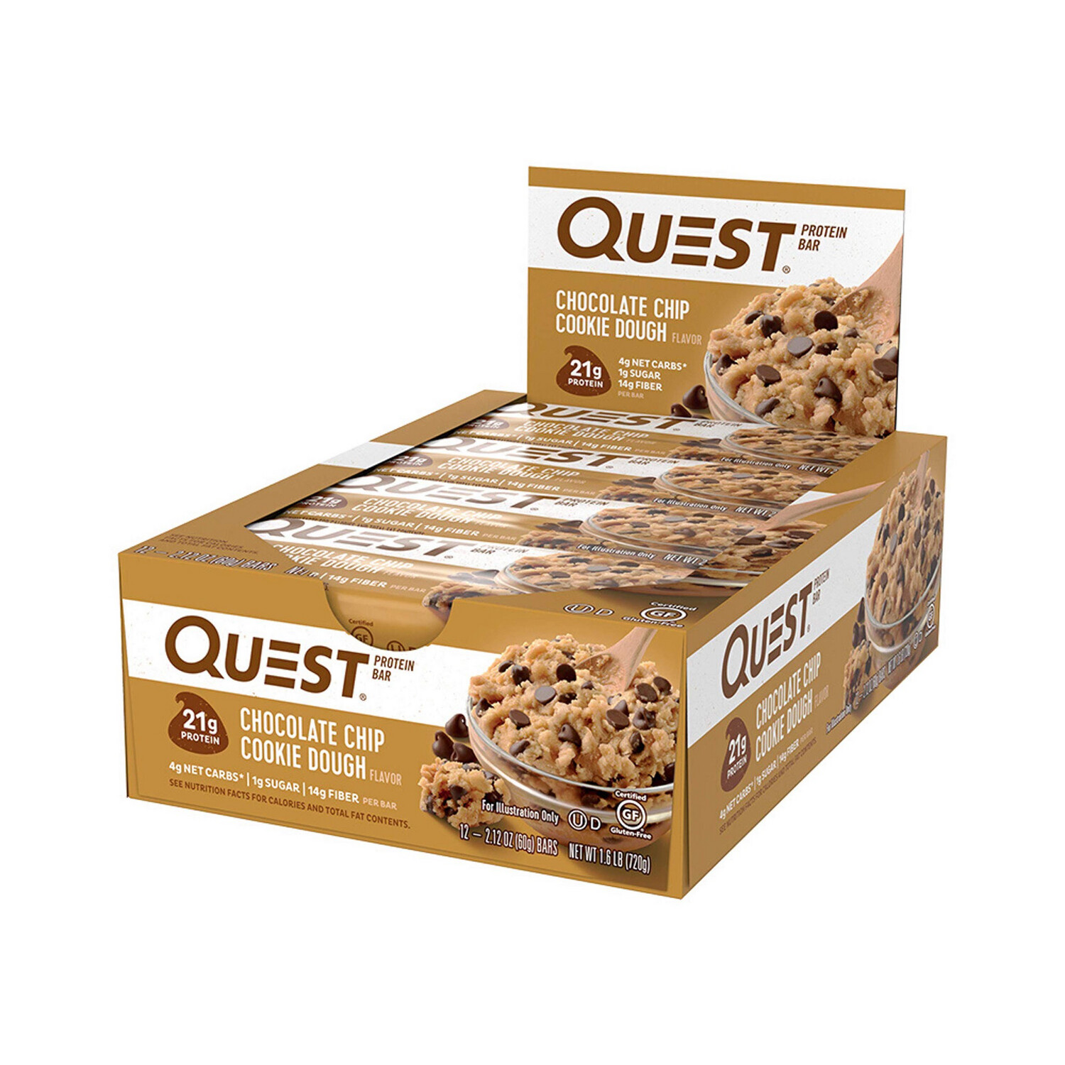 Quest Chocolate Chip Cookie Dough Protein Bar 12 pack 