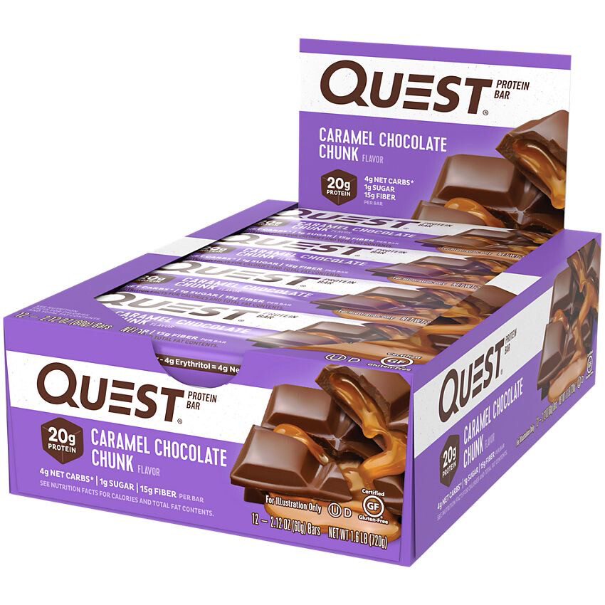 Quest Caramel Chocolate Chunk Protein Bar 12 pack 