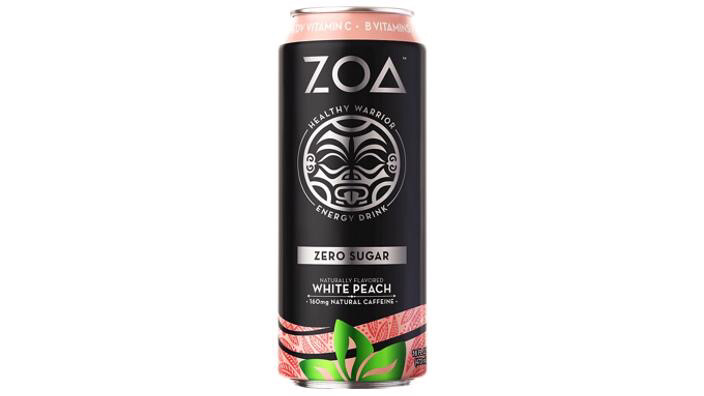 Zoa Zero Sugar Healthy Warrior Energy Drink White Peach 
